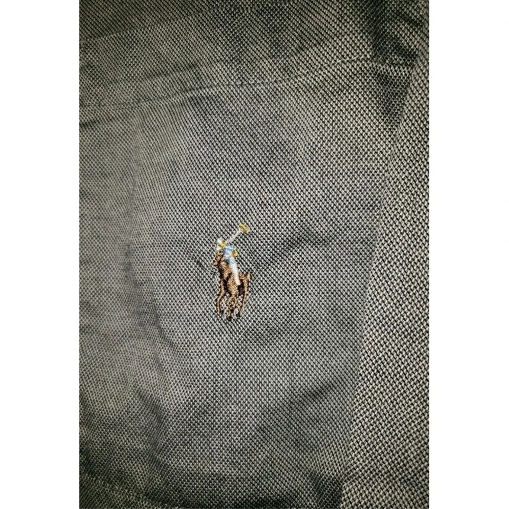 POLO RALPH LAUREN BUTTON‎ UP COLLARED SLEEPSHIRT FLESH PONY GRAY MEN'S SIZE M